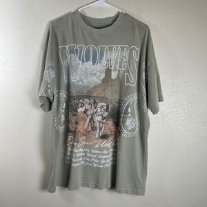 Darc Sport Wolves Club‎ Graphic T Shirt Mens Size M Green Vintage Style